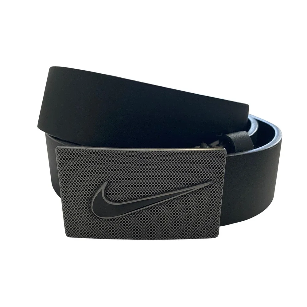 Nike Vintage Belt Buckle Men's 38 Black‎ Gunmetal Swoosh